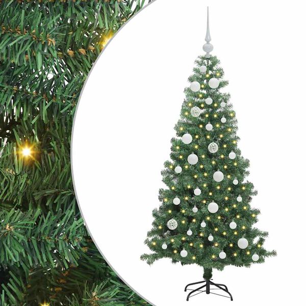vidaXL &Aacute;rvore de Natal com 150 LEDs com suporte Verde 120 cm PVC