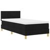 vidaXL Cama Box com colch&atilde;o com cabeceira Preto 90 x 190 cm tecido