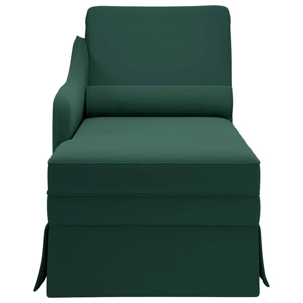 vidaXL Chaise lounge c/ refor&ccedil;o/apoio de bra&ccedil;os direito veludo