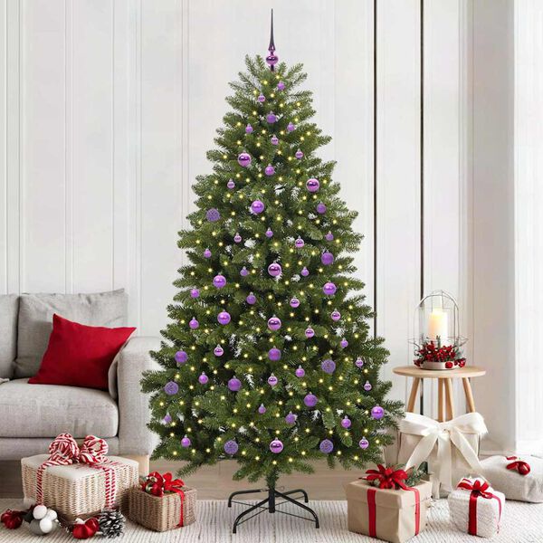 vidaXL &Aacute;rvore de Natal Artificial Verde 210 cm PVC e Metal