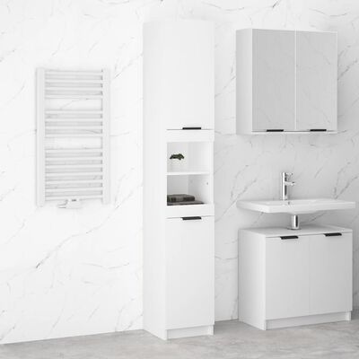 vidaXL Armário casa de banho 32x34x188,5 cm madeira processada branco