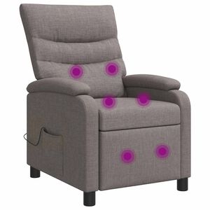vidaXL Recliner de Massagem Cinzento-acastanhado Tecido