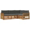 vidaXL Conjunto de Sof&aacute;s para Exterior 4 pcs Natural e Antracite