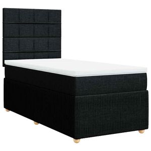 vidaXL Cama com molas/colch&atilde;o 80x200 cm tecido preto