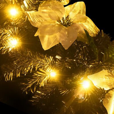 vidaXL Grinalda de Natal com luzes LED 2,7 m PVC preto