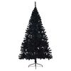 vidaXL &Aacute;rvore de Natal Artificial Pr&eacute;-iluminada Preto 210 cm PVC