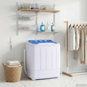 vidaXL Mini m&aacute;quina de lavar roupa tambor duplo 5,6 kg