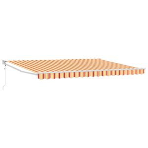 vidaXL Toldo Amarelo e Laranja 450 &times; 300 cm Poli&eacute;ster e Metal