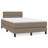vidaXL Cama boxspring c/ colch&atilde;o 120x190cm tecido castanho-acinzentado