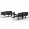 vidaXL 7 pcs conjunto lounge jardim com almofad&otilde;es alum&iacute;nio antracite