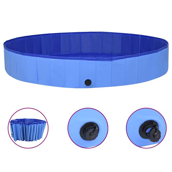 vidaXL Piscina para c&atilde;es dobr&aacute;vel 300x40 cm PVC azul