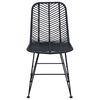 vidaXL Cadeira de jantar 2 pcs Preto 44 x 47 x 85 cm Rattan e Ferro