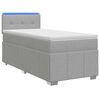 vidaXL Cama Box Spring com Colch&atilde;o e LED Cinzento-claro 90 x 190 cm