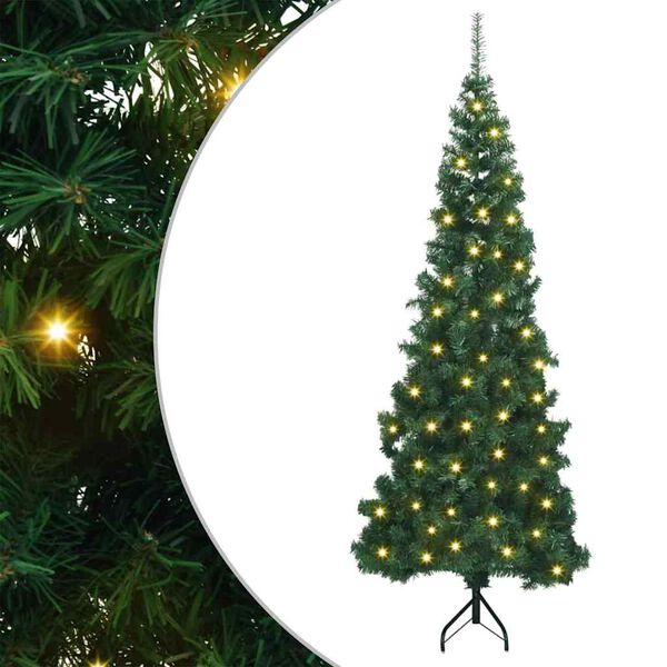 vidaXL &Aacute;rvore de Natal artificial de canto Verde 180 cm PVC e Metal