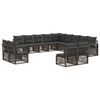 vidaXL Conjunto de Sof&aacute; de Jardim 13 unid. Cinzento vime PE