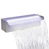 vidaXL Fonte para piscina retangular com LEDs 30 cm a&ccedil;o inoxid&aacute;vel
