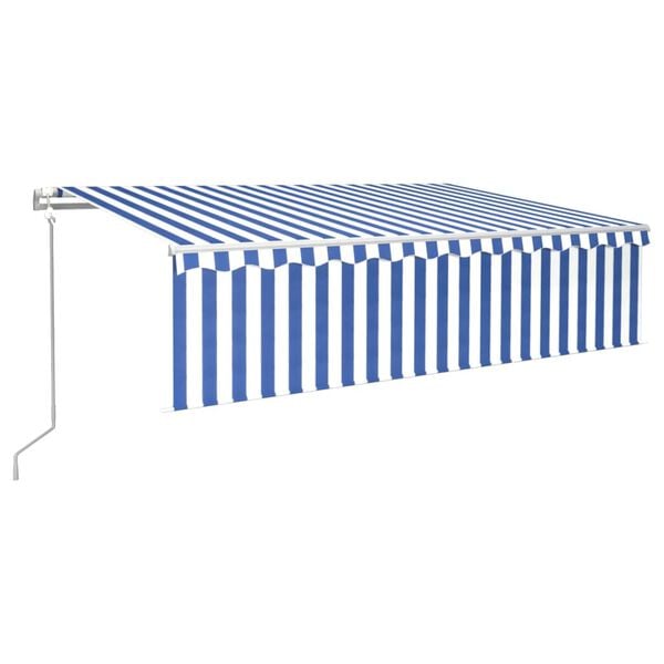 vidaXL Toldo autom&aacute;tico c/ estore/LED/sensor de vento 6x3m azul/branco