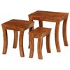 vidaXL Mesas encastrar 3 pcs madeira ac&aacute;cia maci&ccedil;a 50x35x50cm castanho