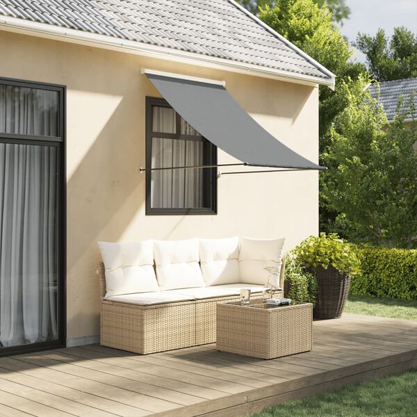 vidaXL Toldo retr&aacute;til 100x150 cm tecido e a&ccedil;o antracite
