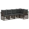 vidaXL Conjunto de Sof&aacute; de Jardim 5 unid. Cinzento vime PE