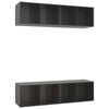 vidaXL Arm&aacute;rios de parede p/ TV 2pcs derivados madeira cinza brilhante