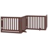 vidaXL Port&atilde;o p/ c&atilde;es c/ porta dobr&aacute;vel 4 pain&eacute;is 320cm &aacute;lamo castanho