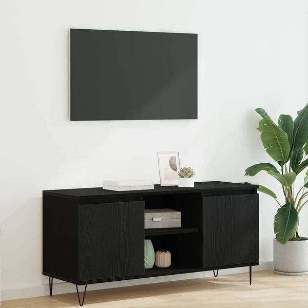 vidaXL Gabinete para TV Carvalho Preto 104 x 35 x 50 cm
