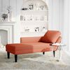 vidaXL Chaise lounge com almofada tecido corduroy laranja