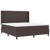 vidaXL Cama Box com colch&atilde;o Castanho escuro 180 x 200 cm tecido