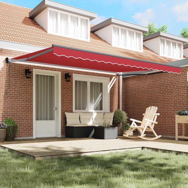 vidaXL Toldo Vermelho 450 x 300 x 165 cm Poli&eacute;ster e Metal