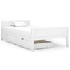 vidaXL Estrutura de cama com 2 gavetas 100x200 cm pinho maci&ccedil;o branco
