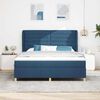 vidaXL Cama Box Springs com Colch&atilde;o Cinza Escuro 90x190 cm Azul tecido