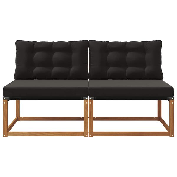 vidaXL 2 Pe&ccedil;a Sof&aacute; M&eacute;dio Externo Madeira S&oacute;lida de Ac&aacute;cia Natural