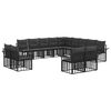 vidaXL Conjunto de Sof&aacute;s para Exterior 13 pcs Preto e Cinza Escuro