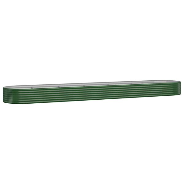 vidaXL Canteiro elevado jardim 507x100x36 cm a&ccedil;o galvanizado verde