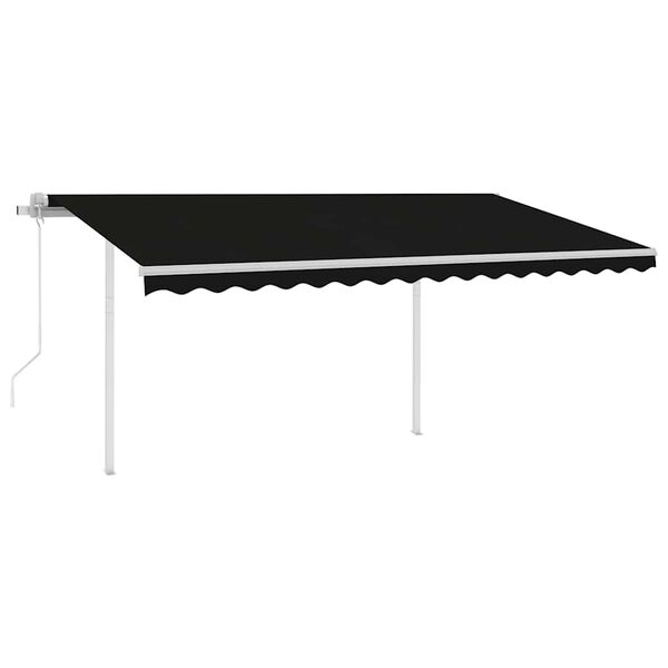 vidaXL Toldo retrátil automático com postes 4,5x3 m antracite