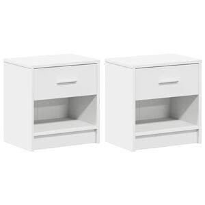 vidaXL Mesas de cabeceira 2 pcs com gaveta 39x28x41 cm branco