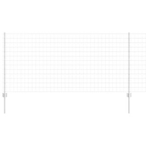 vidaXL Cerca com Poste Prateado