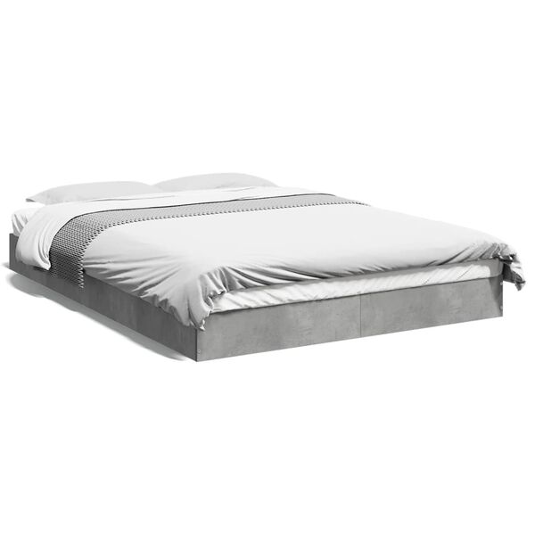 vidaXL Estrutura de cama 120x200 cm derivados de madeira cinza cimento