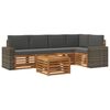 vidaXL Conjunto de Sof&aacute; Sectional 6 pcs Natural e Antracite