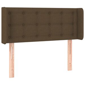 vidaXL Cabeceira de cama c/ abas tecido 83x16x78/88 cm castanho