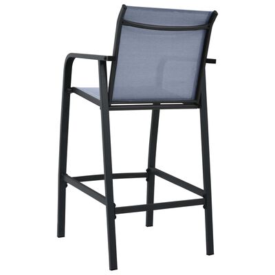 vidaXL Cadeiras de bar para jardim 2 pcs textilene cinzento
