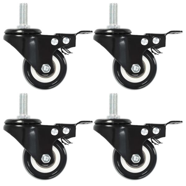 vidaXL Rodas girat&oacute;rias com trav&otilde;es 4 pcs 50 mm