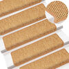 vidaXL Tapetes escada adesivos aspeto sisal 15 pcs 65x21x4 cm sisal