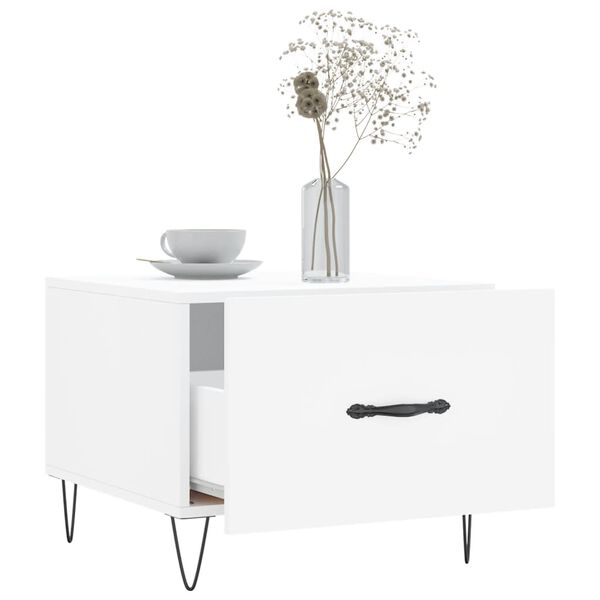 vidaXL Mesa de centro 50x50x40 cm derivados de madeira branco