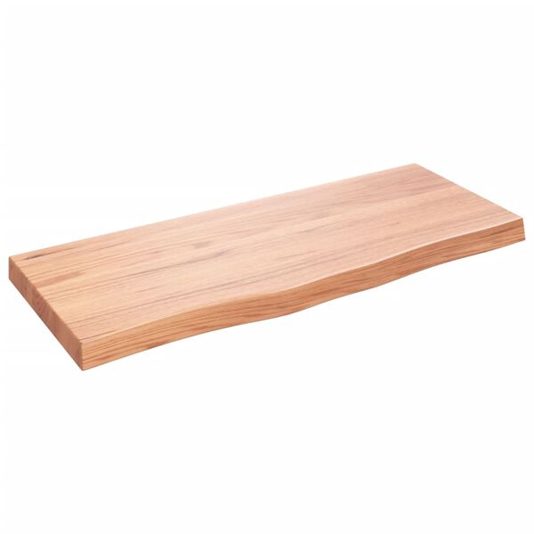 vidaXL Tampo de mesa 100x40x(2-6) cm carvalho tratado castanho-claro