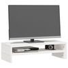 vidaXL Suporte para monitor (52-101)x22x14 cm pinho maciço branco