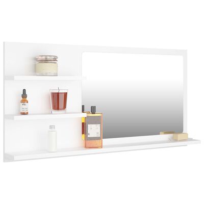 vidaXL Espelho de casa de banho 90x10,5x45 cm contraplacado branco