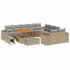 vidaXL Conjunto de Sof&aacute; de Jardim 13 unid. Bege vime PE