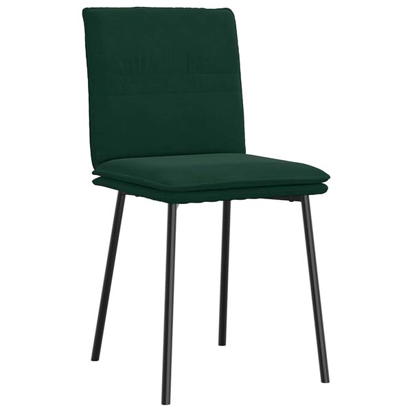 vidaXL Cadeiras de jantar 4 pcs veludo verde-escuro